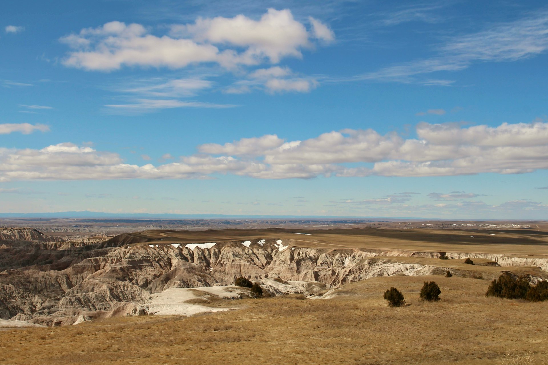 a large open field with a mountain in the background